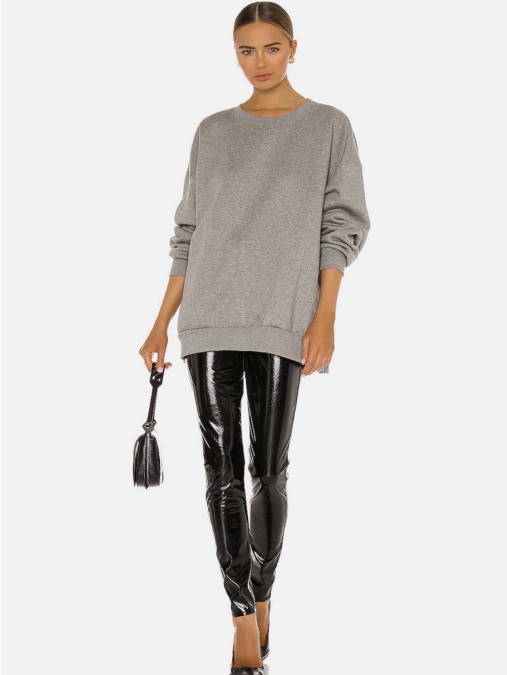 rag & bone Black Nina Vinyl Pull on Patent Skinny Pants